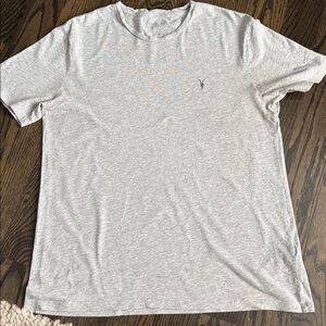 All Saints Mens Brace Tonic T-shirt Size Large Crew Neck Grey Cotton